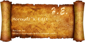 Hornyák Edit névjegykártya